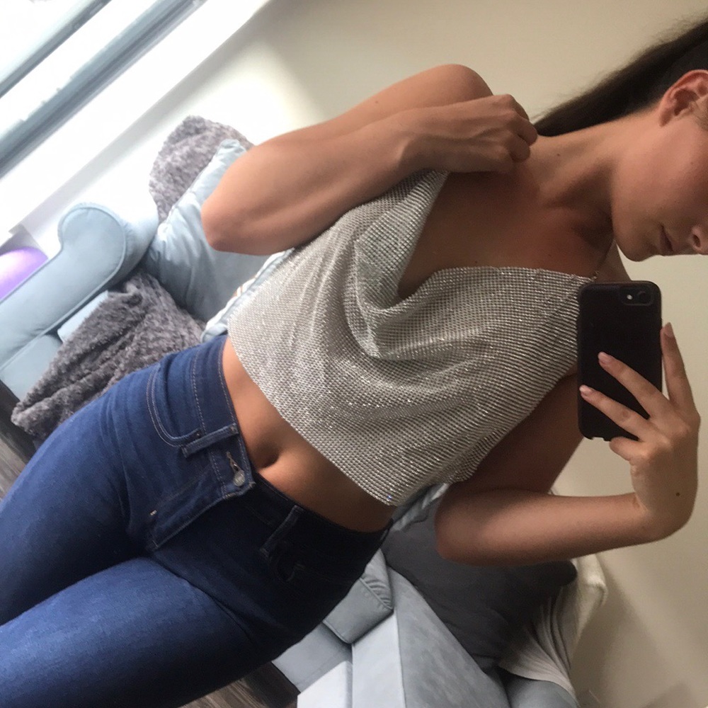 Crystal halter top